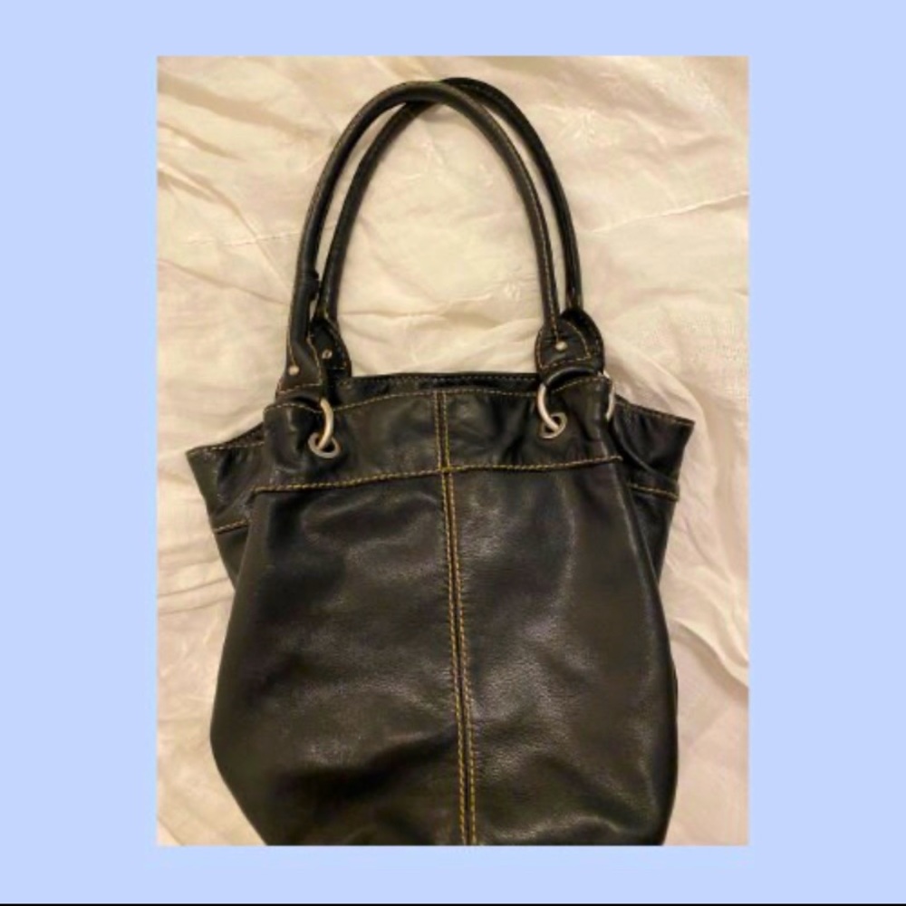 Vintage 90s Leather Bucket Bag